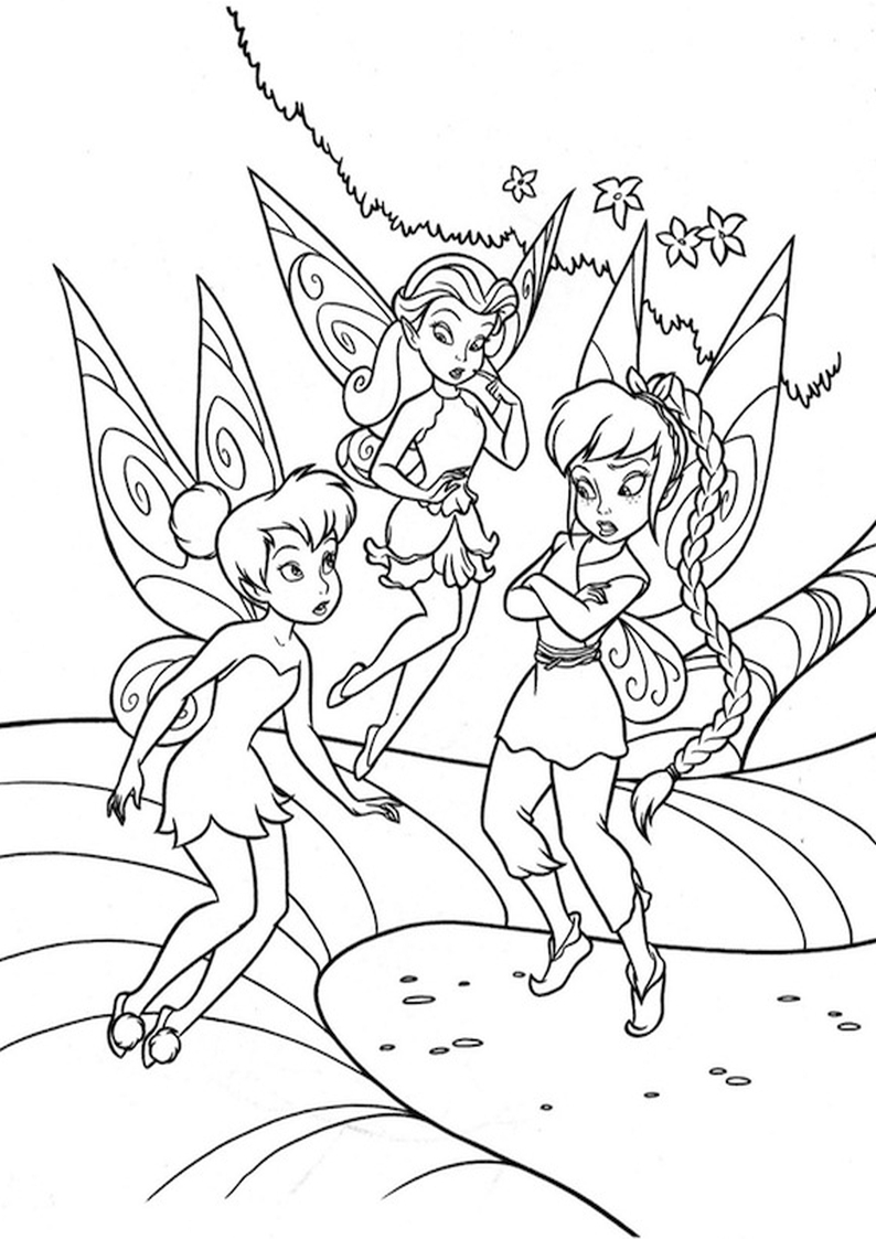 kolorowanka wróżki Jelonka, Dzwoneczek i Różyczka, obrazek dla dziewczyn do wydruku numer 5